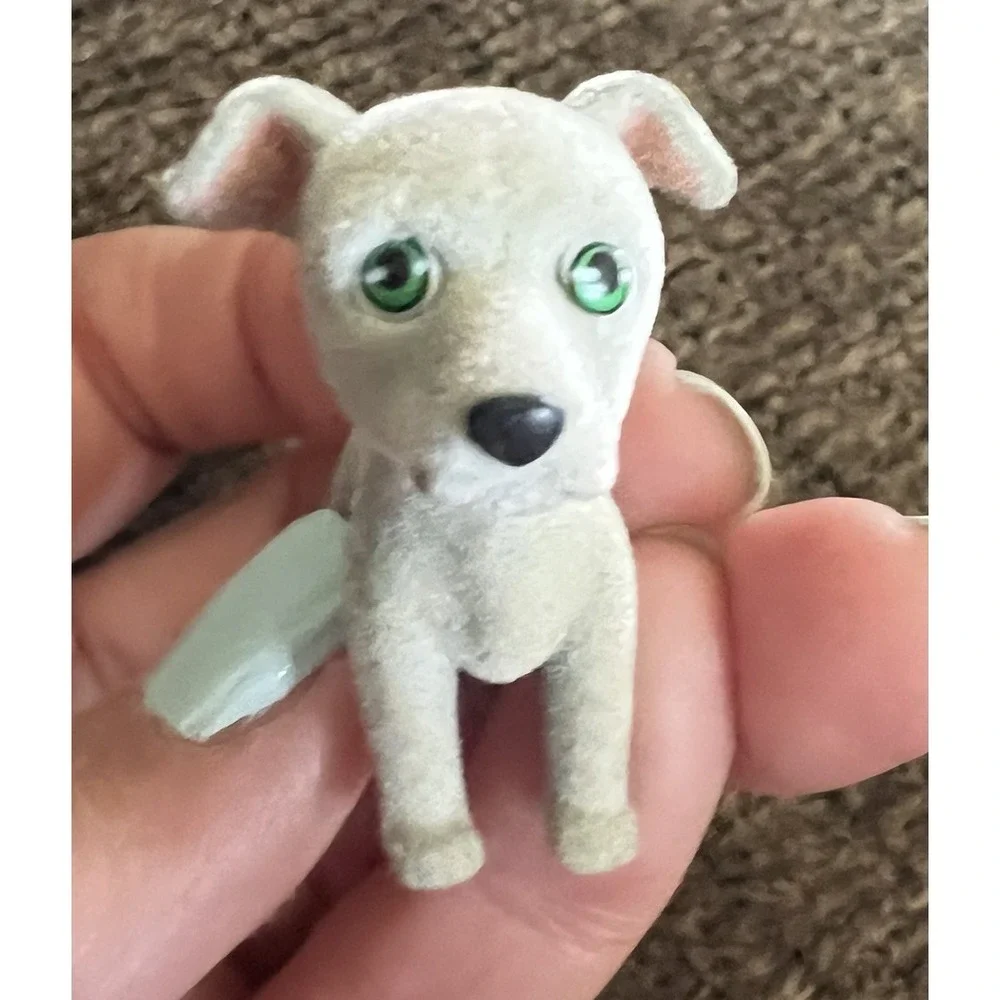 Vtg 2 Puppy Puppies In My Pocket Luna Weimaraner Jasper Greyhound Flocked